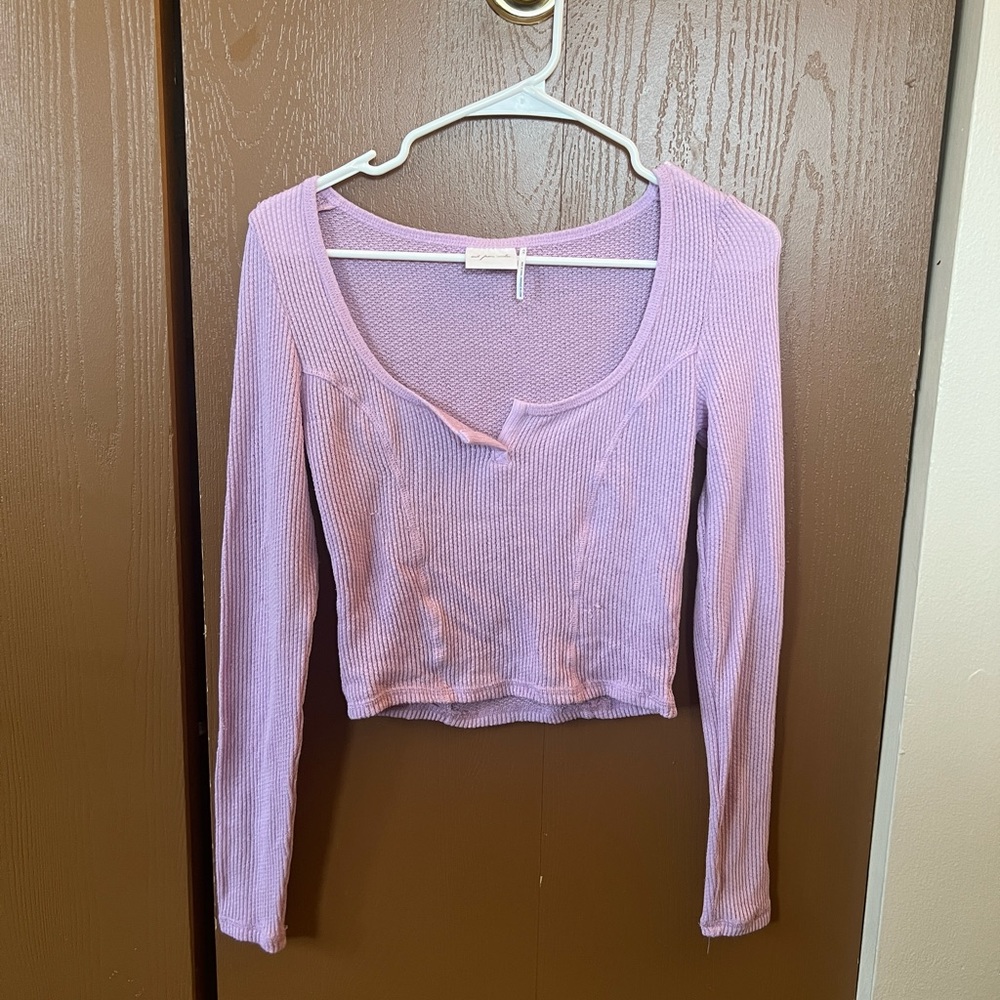 lilac long sleeve crop top